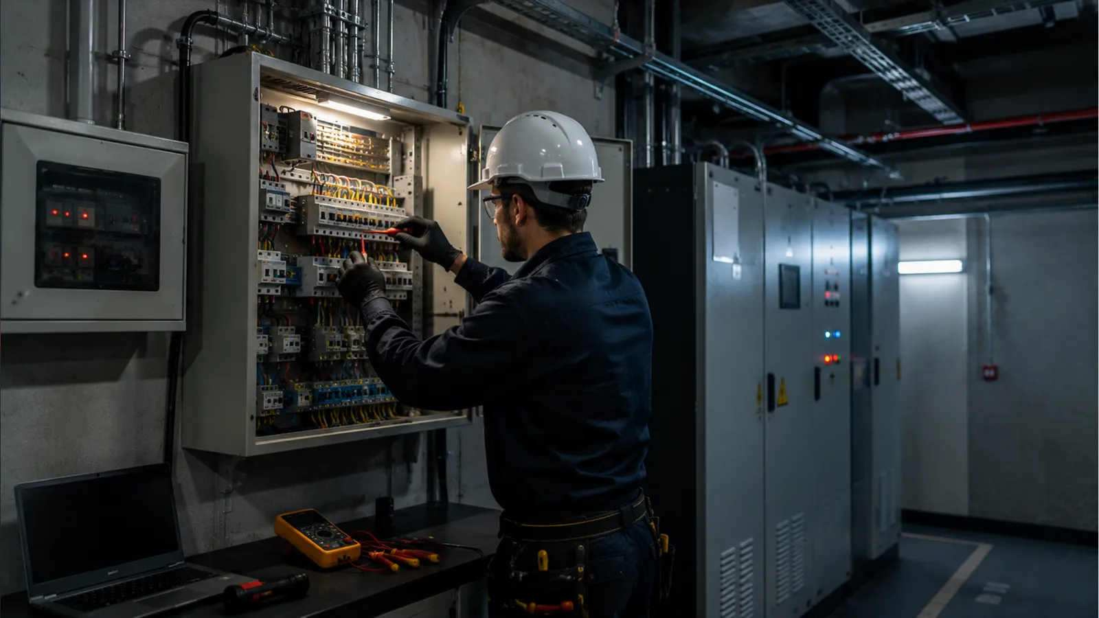 Técnico resolviendo una falla técnica